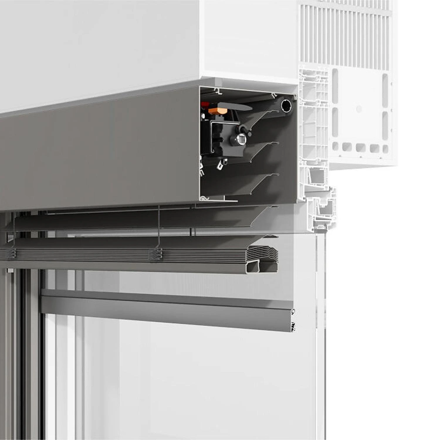 ROMA front-mounted external venetian blind box — Vorbaukasten for US facade retrofit
